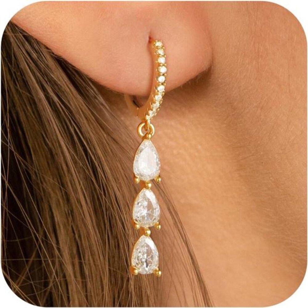 Gold Dangle Earrings | Lightweight Hypoallergenic Earrings for Women